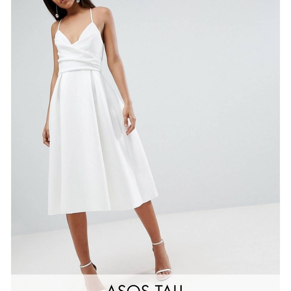 knee length dresses for ladies Rent Asos Design One Shoulder Origami Midi Prom Dress In Blush